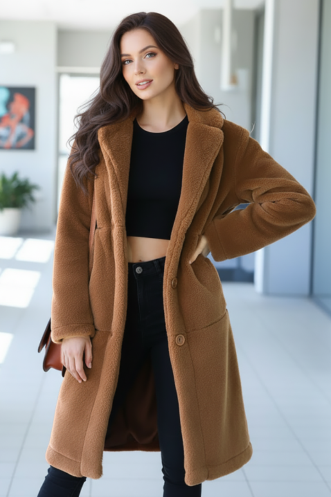 Płaszcz DOLEZIMA BROWN, Kolor : brązowy, IVET.PL - Modna odzież