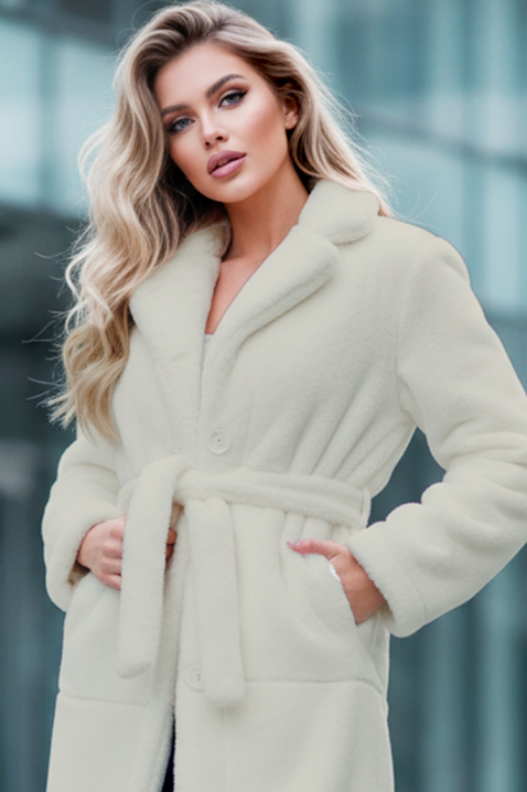 Płaszcz DOLEZIMA WHITE, Kolor : biały, IVET.PL - Modna odzież