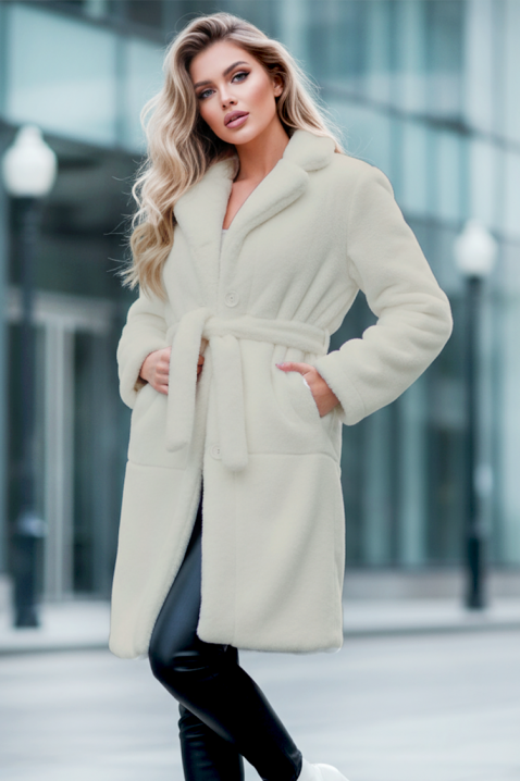 Płaszcz DOLEZIMA WHITE, Kolor : biały, IVET.PL - Modna odzież