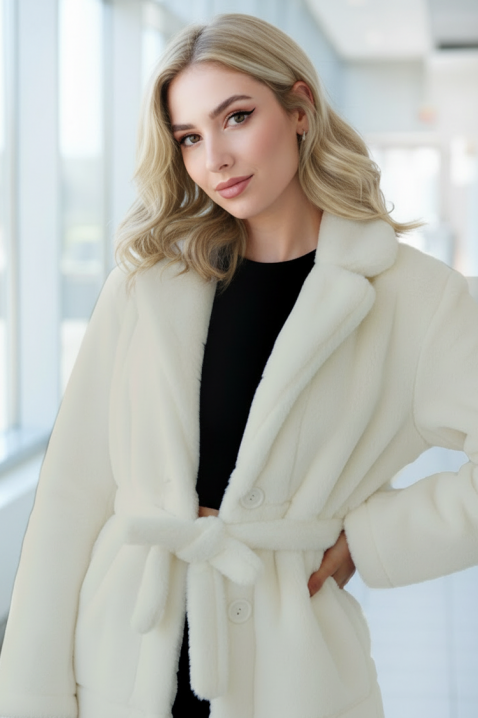 Płaszcz DOLEZIMA WHITE, Kolor : biały, IVET.PL - Modna odzież