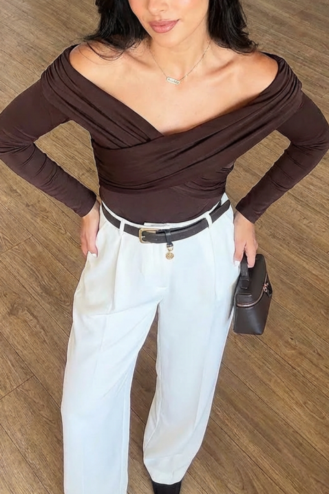 Bluzka DIOVERA BROWN, Kolor : brązowy, IVET.PL - Modna odzież