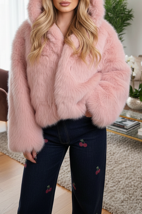 Płaszcz ANJELZA PUDRA, Kolor : pudrowy róż, IVET.PL - Modna odzież