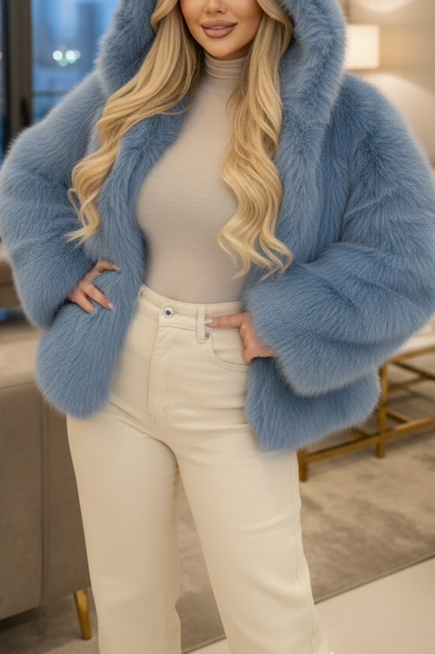 Płaszcz ANJELZA SKY, Kolor : błękitny, IVET.PL - Modna odzież