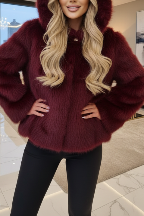 Płaszcz ANJELZA BORDO, Kolor : bordowy, IVET.PL - Modna odzież