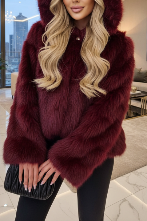 Płaszcz ANJELZA BORDO, Kolor : bordowy, IVET.PL - Modna odzież