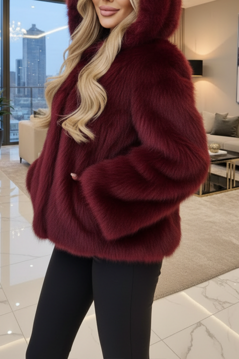 Płaszcz ANJELZA BORDO, Kolor : bordowy, IVET.PL - Modna odzież