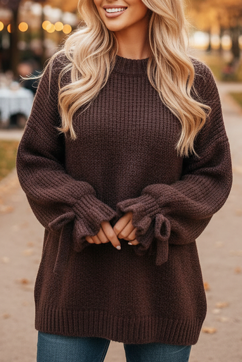 Sweter ZARELDA BROWN, Kolor : brązowy, IVET.PL - Modna odzież