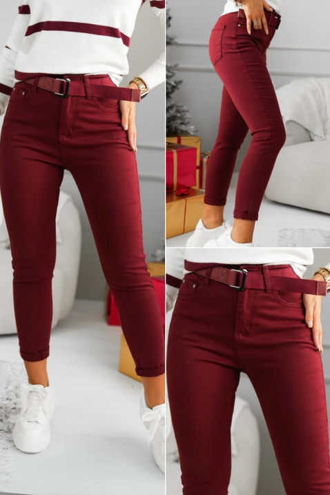 Jeansy BORVILDA, Kolor : bordowy, IVET.PL - Modna odzież