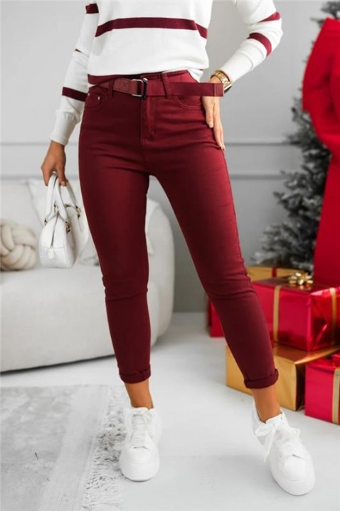 Jeansy BORVILDA, Kolor : bordowy, IVET.PL - Modna odzież