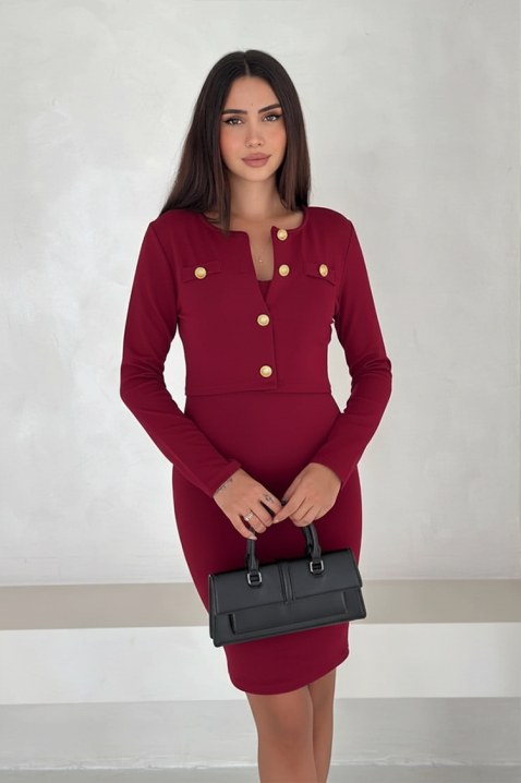 Komplet FLORDENA, Kolor : bordowy, IVET.PL - Modna odzież