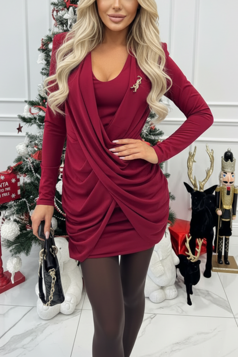 Sukienka GLOVERDA BORDO, Kolor : bordowy, IVET.PL - Modna odzież