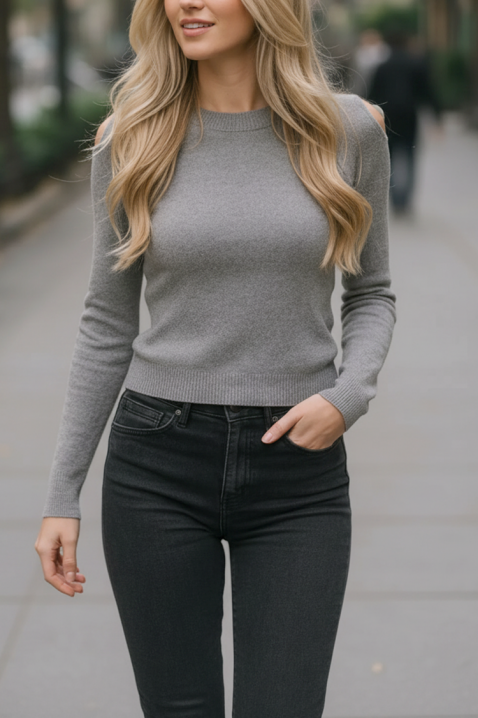 Sweter ABELMODA GREY, Kolor : szary, IVET.PL - Modna odzież