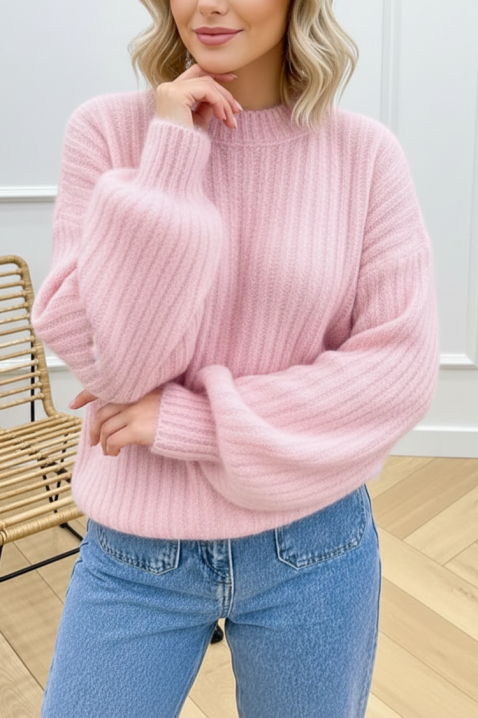 Sweter DROVELDA PUDRA, Kolor : pudrowy róż, IVET.PL - Modna odzież