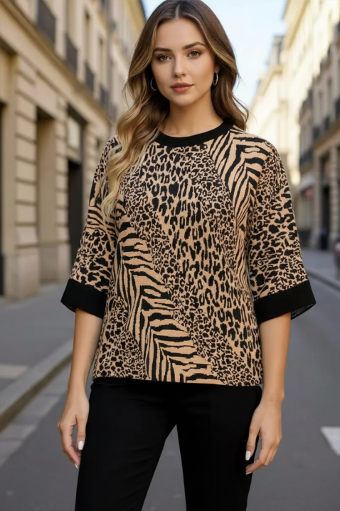 Sweter SIOLEFA BROWN, Kolor : jasnobrązowy, IVET.PL - Modna odzież