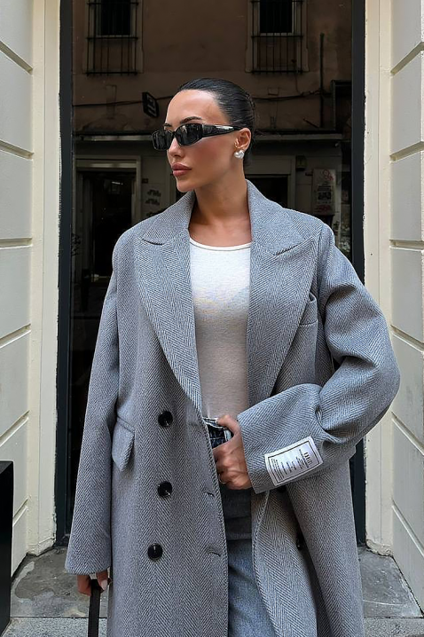 Płaszcz VURDELZA GREY, Kolor : szary, IVET.PL - Modna odzież