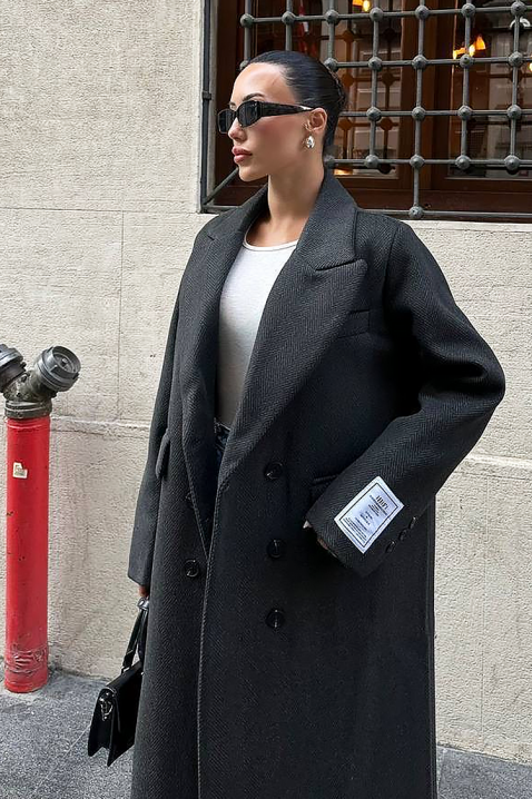 Płaszcz VURDELZA BLACK, Kolor : czarny, IVET.PL - Modna odzież