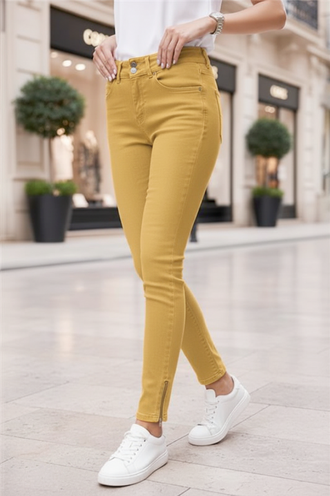 Jeansy KRIMIZA YELLOW, Kolor : żółty, IVET.PL - Modna odzież