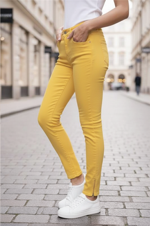 Jeansy KRIMIZA YELLOW, Kolor : żółty, IVET.PL - Modna odzież