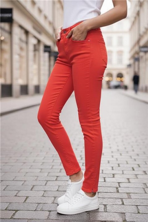 Jeansy KRIMIZA CORAL, Kolor : koralowy, IVET.PL - Modna odzież