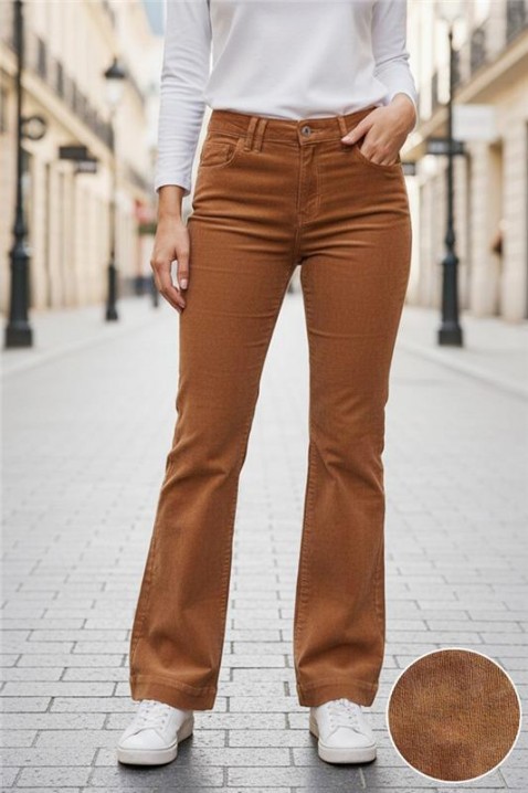 Spodnie BERVOLZA, Kolor : jasnobrązowy, IVET.PL - Modna odzież