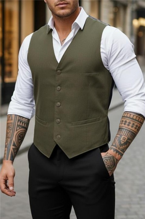 Kamizelka BROZON KHAKI, Kolor : khaki, IVET.PL - Modna odzież