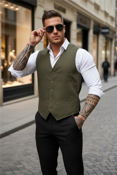 Kamizelka BROZON KHAKI, Kolor : khaki, IVET.PL - Modna odzież