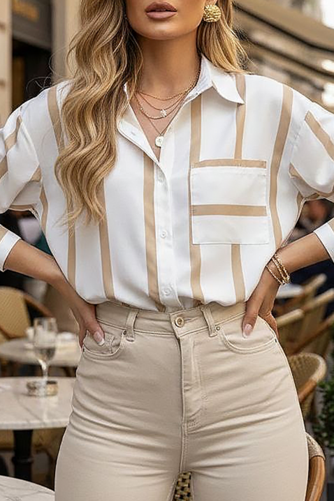 Koszula BARIOLA BEIG, Kolor :  beżowy, IVET.PL - Modna odzież