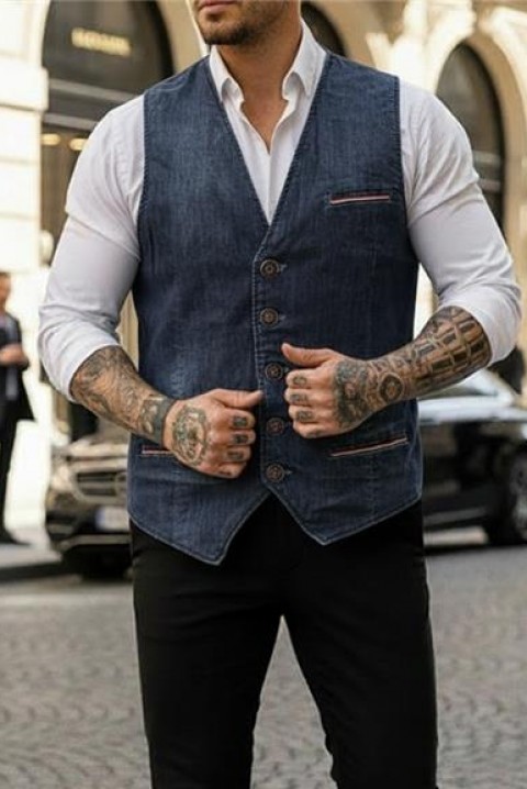 Kamizelka RALZONO, Kolor : granatowy, IVET.PL - Modna odzież