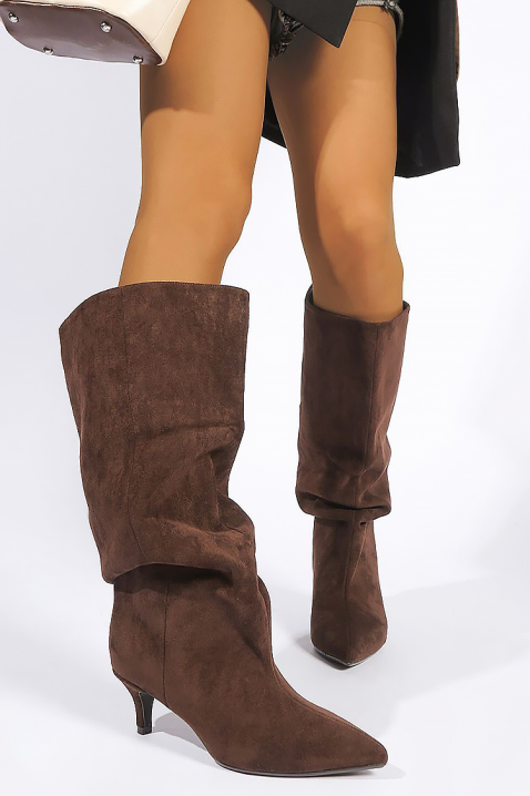 Kozaki ZANDEFA BROWN, Kolor : brązowy, IVET.PL - Modna odzież