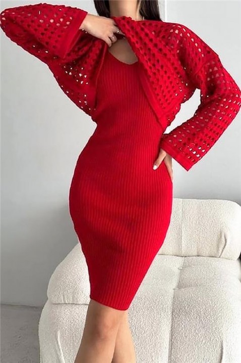 Komplet MUGLERA, Kolor : czerwony, IVET.PL - Modna odzież