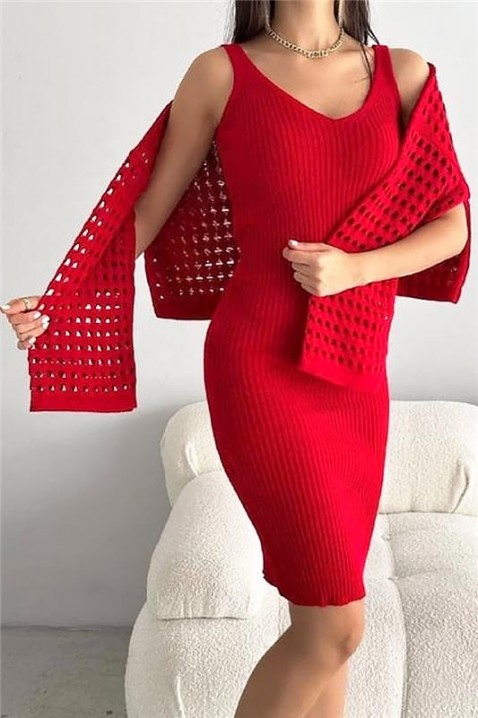 Komplet MUGLERA, Kolor : czerwony, IVET.PL - Modna odzież