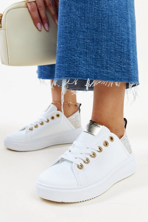 Trampki KLAMELDA WHITE, Kolor : biały, IVET.PL - Modna odzież