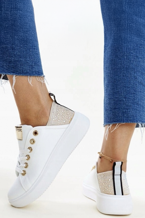 Trampki KLAMELDA WHITE, Kolor : biały, IVET.PL - Modna odzież