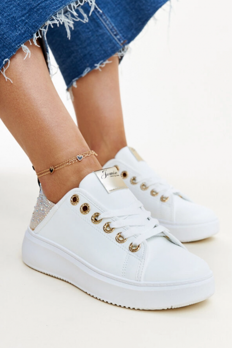 Trampki KLAMELDA WHITE, Kolor : biały, IVET.PL - Modna odzież
