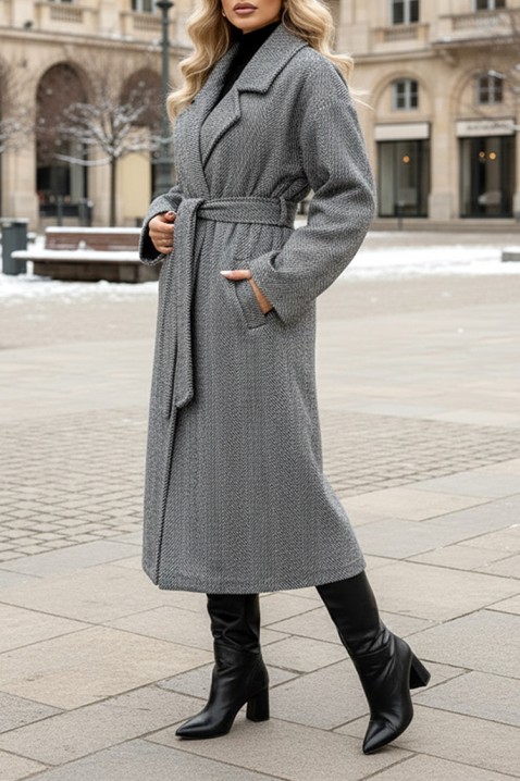 Płaszcz SILVINZA, Kolor : szary, IVET.PL - Modna odzież