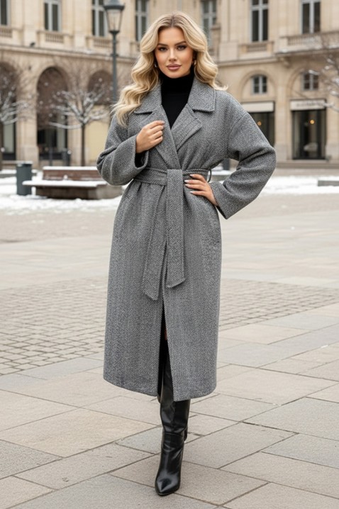 Płaszcz SILVINZA, Kolor : szary, IVET.PL - Modna odzież