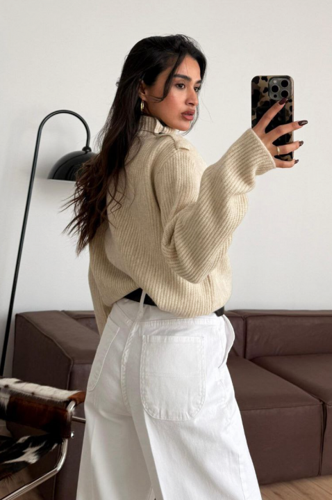 Sweter REBLONZA BEIGE, Kolor :  beżowy, IVET.PL - Modna odzież