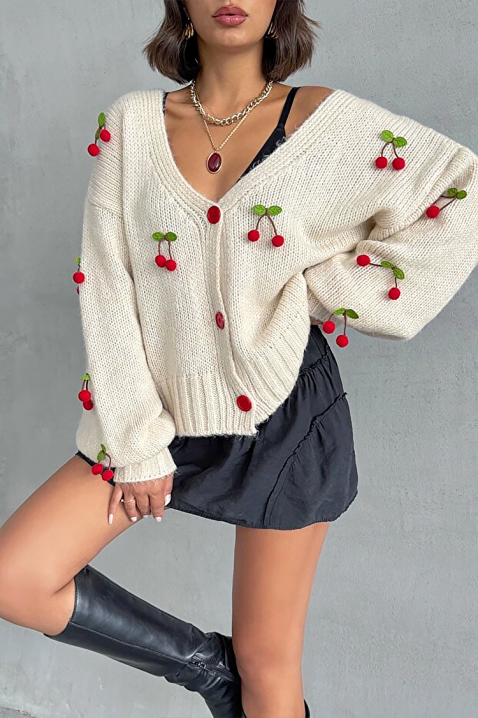 Kardigan CHERINZA, Kolor : biały, IVET.PL - Modna odzież