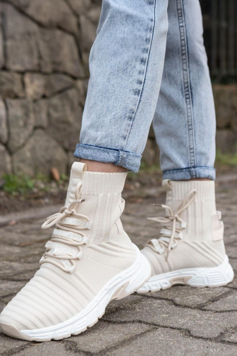 Buty skarpetkowe ZIBRANDA BEIGE, Kolor :  beżowy, IVET.PL - Modna odzież