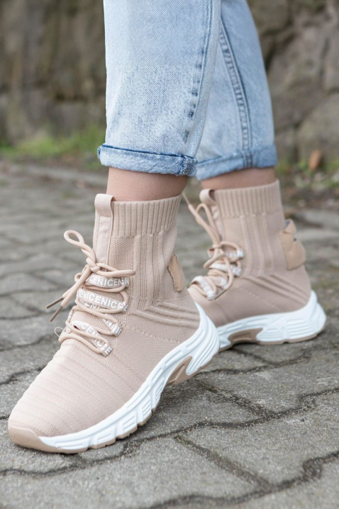 Buty skarpetkowe ZIBRANDA BEIGE, Kolor :  beżowy, IVET.PL - Modna odzież