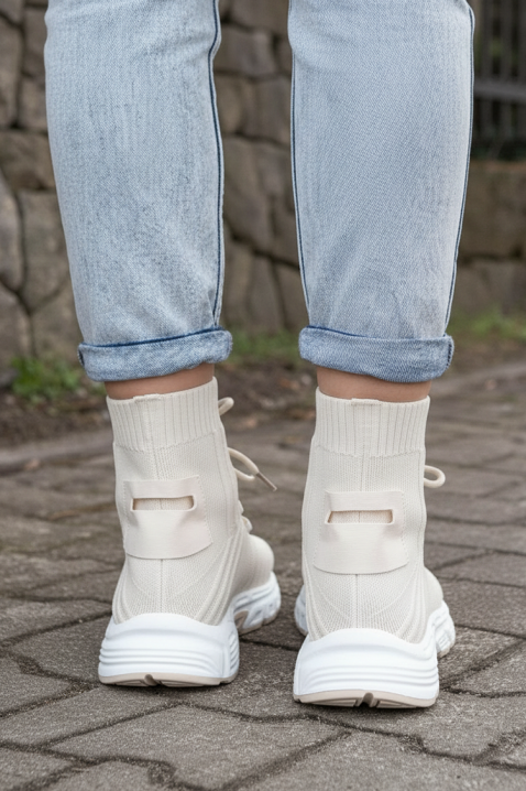 Buty skarpetkowe ZIBRANDA BEIGE, Kolor :  beżowy, IVET.PL - Modna odzież