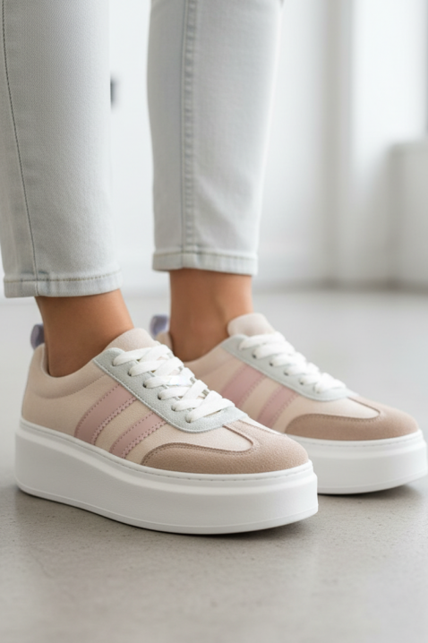 Sneakersy KELMIRA PUDRA, Kolor : pudrowy róż, IVET.PL - Modna odzież