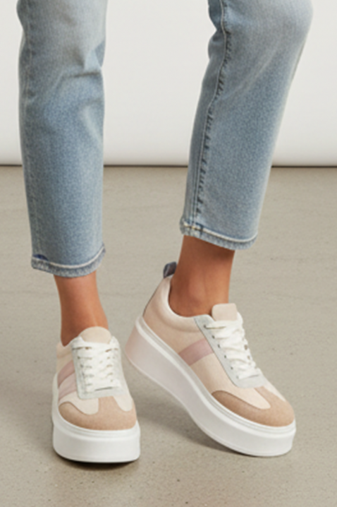 Sneakersy KELMIRA PUDRA, Kolor : pudrowy róż, IVET.PL - Modna odzież