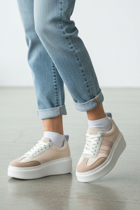 Sneakersy KELMIRA PUDRA, Kolor : pudrowy róż, IVET.PL - Modna odzież