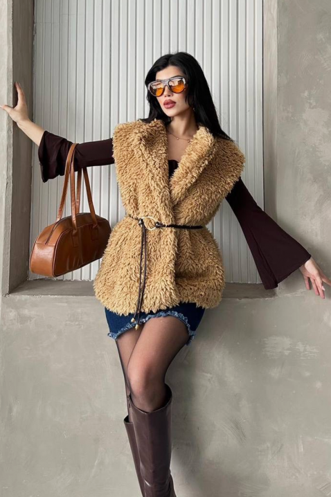 Kamizelka TRENDYNA CAMEL, Kolor : jasnobrązowy, IVET.PL - Modna odzież