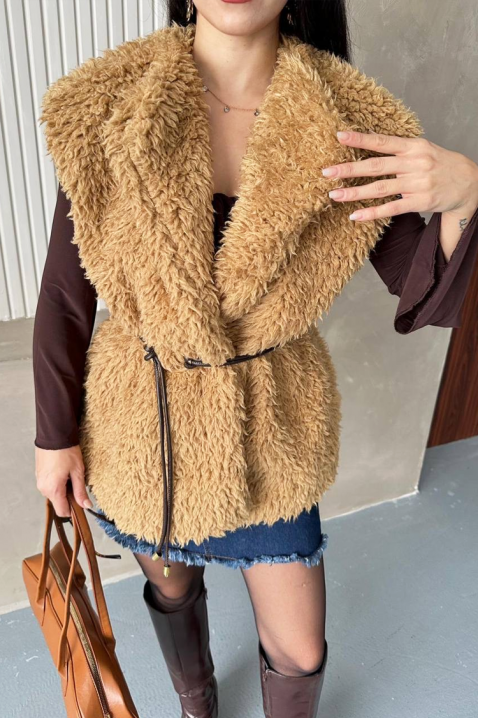 Kamizelka TRENDYNA CAMEL, Kolor : jasnobrązowy, IVET.PL - Modna odzież