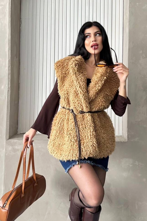 Kamizelka TRENDYNA CAMEL, Kolor : jasnobrązowy, IVET.PL - Modna odzież