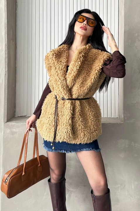 Kamizelka TRENDYNA CAMEL, Kolor : jasnobrązowy, IVET.PL - Modna odzież