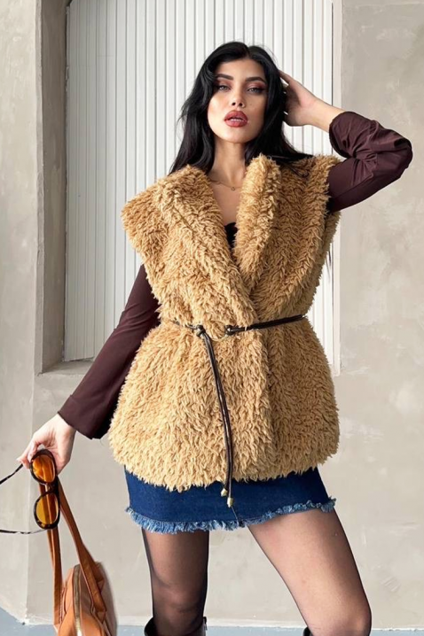 Kamizelka TRENDYNA CAMEL, Kolor : jasnobrązowy, IVET.PL - Modna odzież