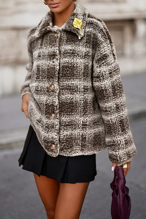 Płaszcz DEVORGA BROWN, Kolor : brązowy, IVET.PL - Modna odzież